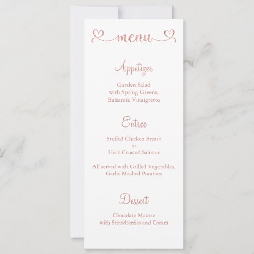 Menu Card Wedding Menu Dinner Menu Card