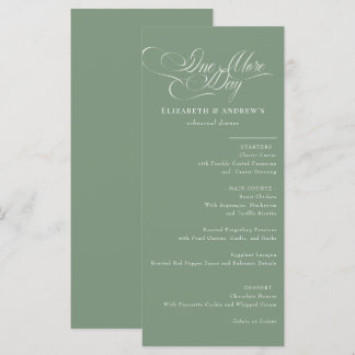 Menu Card | Wedding Rehearsal Dinner Menu