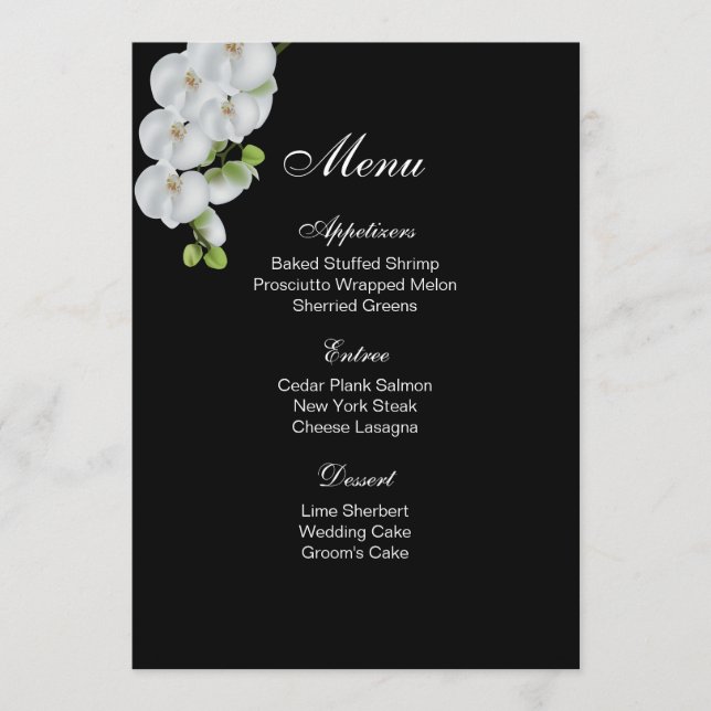 Menu Card-White Orchids (Front)