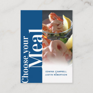 Menu choice meal options bold text blue photo