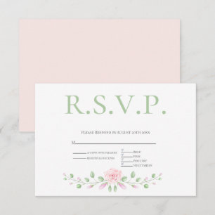 Menu Choice RSVP - Pink Blush Floral Accent