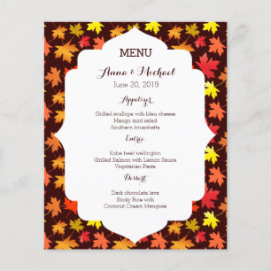 MENU Colors of Autumn Wedding