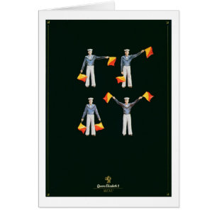 Menu cover from aboard the QE2 (colour litho) Cards