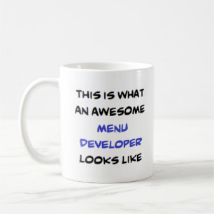 menu developer, awesome coffee mug