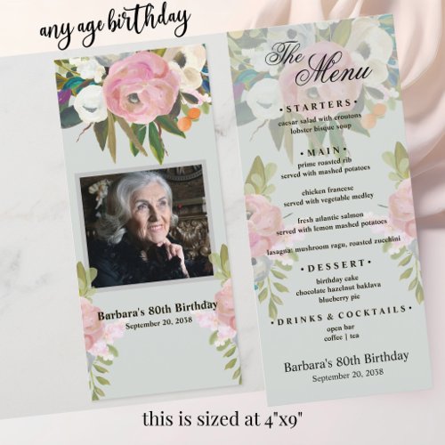 MENU Elegant 80th Birthday (any age) Photo