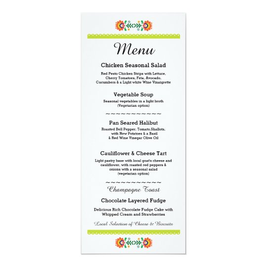 Menu Fiesta Party Mexican Wedding Lime Reception Card Zazzle Menu Fiesta Party Mexican Wedding Lime Reception Card