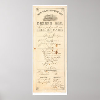 Menu for Steamer "Golden Age" (1276A) Poster