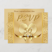 Menu Gold RSVP Cards for 50th Wedding Anniversary (Front/Back)