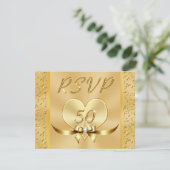 Menu Gold RSVP Cards for 50th Wedding Anniversary (Standing Front)