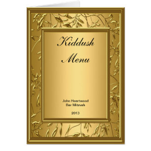 Menu Kiddush, Brunch, Bat Bar Mitzvah Popular Cards