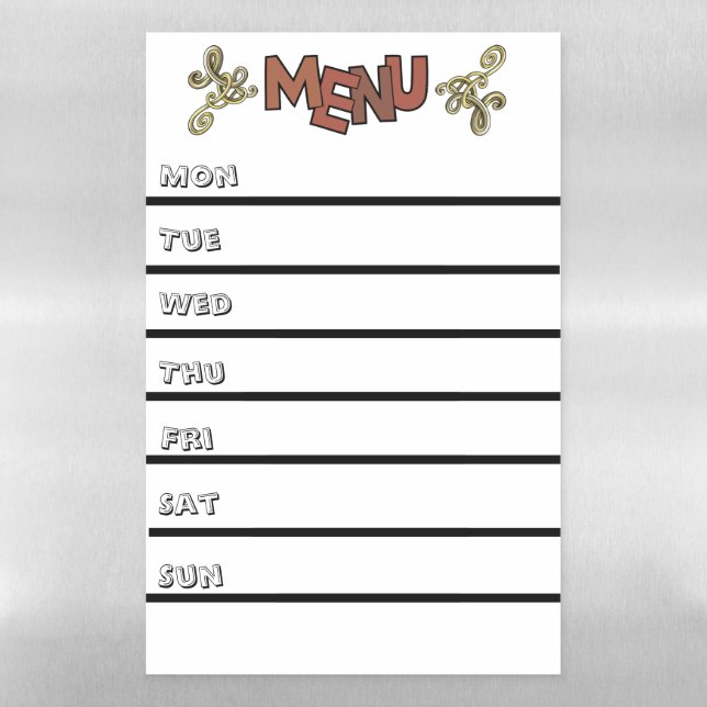 Menu Magnetic Dry Erase Sheet (Vertical)