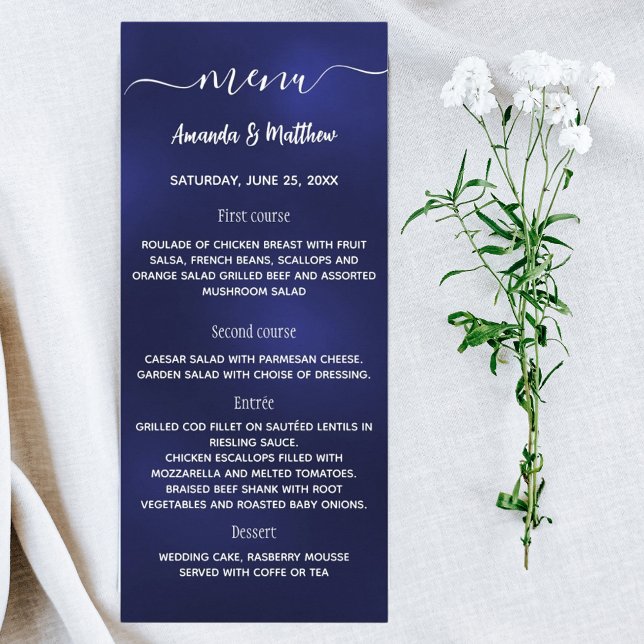 Menu navy blue white wedding (Creator Uploaded)