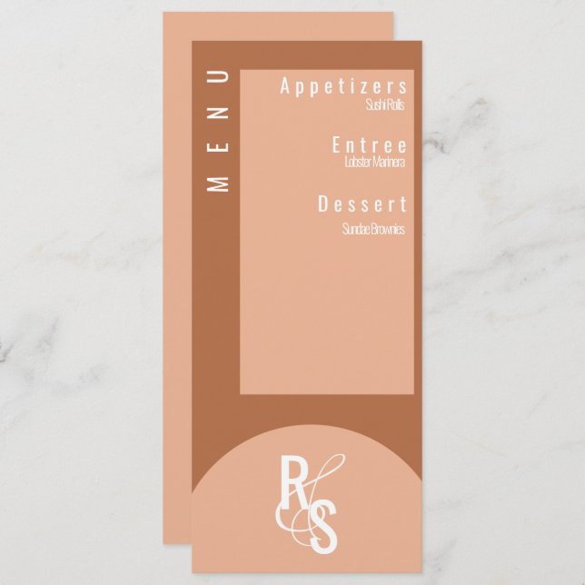 Menu Planner Dark Terracotta Wedding Invitation (Front/Back)