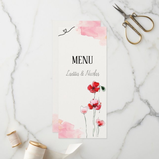 Menu "poppies" (Front/Back In Situ)