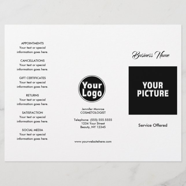 Menu & Pricing Guide Flyer (Front)