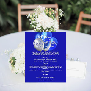 Menu program royal blue white balloons budget flyer