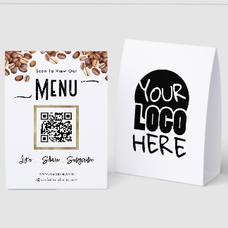 Menu QR Code Point of Sale Coffee Paper Table Tent