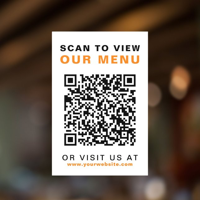 Menu QR Code Restaurant Cafe Window Cling (Menu QR Code Restaurant Cafe Window Cling)