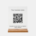 Menu qr code scan restaurant bar cafe acrylic sign | Zazzle