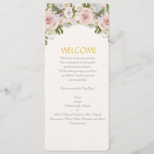 Menu Rose Succulent Romantic Floral Wedding Invitation