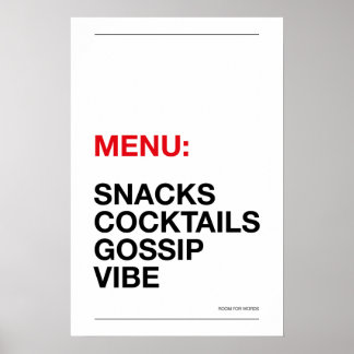 MENU: SNACKS – Funny Kitchen Poster