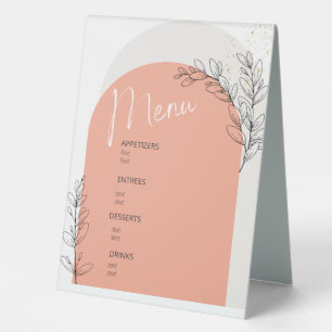 menu table sign