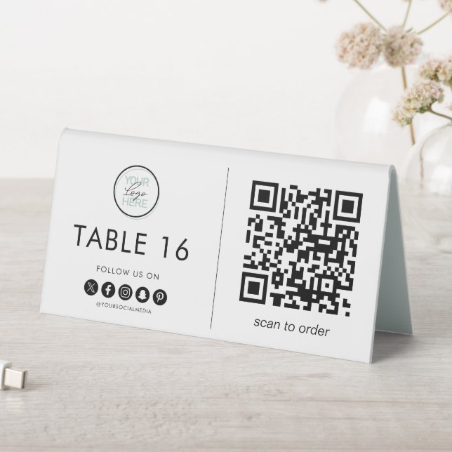 Menu Tableside Ordering QR Code Table Tent (In SItu (Table))
