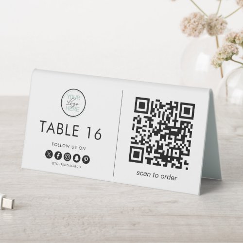Menu Tableside Ordering QR Code Table Tent Sign