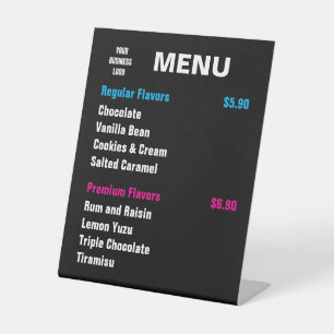 Menu Template, Menu Signage, Price List  Pedestal Sign