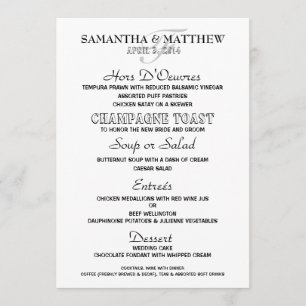 Menu template PERSONALIZE