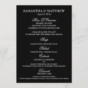 Menu template wedding engagement anniversary