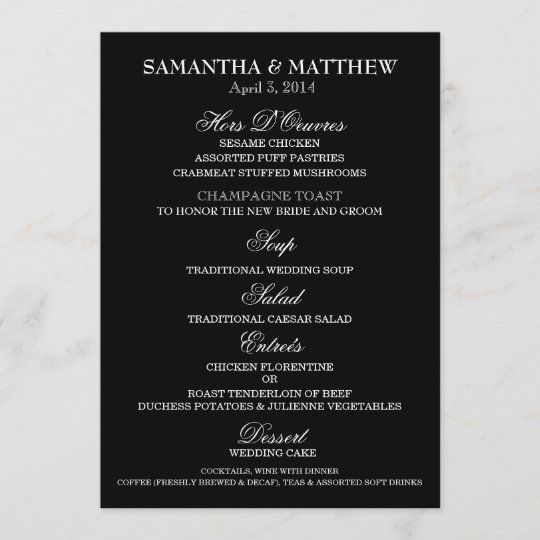 Menu template wedding engagement anniversary | Zazzle.com