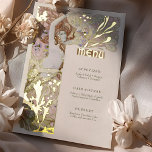 Menu Vintage Mermaid Art Nouveau Foil Invitation<br><div class="desc">Menu Card in Art Nouveau style for your vintage-themed wedding in a floral, romantic, and whimsical design. Classic flourishes complement classic art deco fonts. Please enter your custom information, and you're done. If you wish to change the design further, click the blue "Customize It" button. Thank you so much for...</div>