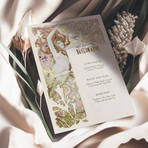 Menu Vintage Mermaid Art Nouveau Invitation