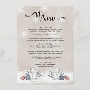 Menu watercolor evergreen baby shower