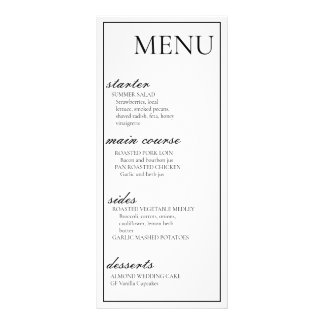 Menu Wedding Card