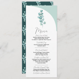 Menu Wedding Eucalyptus Modern Reception Greenery