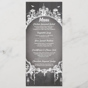 Menu Wedding Reception Gothic Frame Halloween
