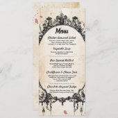 Menu Wedding Reception Gothic Frame Halloween Invitation (Front/Back)