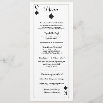 Menu Wedding Reception Playing Cards Ace Of Spades by WOWWOWMEOW at Zazzle