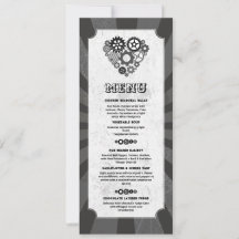 Menu Wedding Steampunk Wedding Hearts Cogs