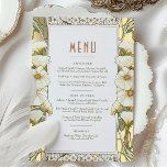 Menu Wedding Vintage Art Nouveau by Mucha Foil Invitation<br><div class="desc">Menu Card in Art Nouveau style for your vintage-themed wedding by Alphonse Mucha in a floral, romantic, and whimsical design. Victorian flourishes complement classic art deco fonts. Please enter your custom information, and you're done. If you wish to change the design further, click the blue "Customize It" button. Thank you...</div>