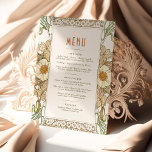 Menu Wedding Vintage Art Nouveau by Mucha Invitati Invitation<br><div class="desc">Menu Card in Art Nouveau style for your vintage-themed wedding by Alphonse Mucha in a floral, romantic, and whimsical design. Victorian flourishes complement classic art deco fonts. Please enter your custom information, and you're done. If you wish to change the design further, click the blue "Customize It" button. Thank you...</div>