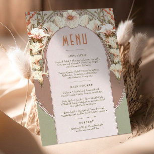 Menu Wedding Vintage Art Nouveau by Mucha Invitati Invitation