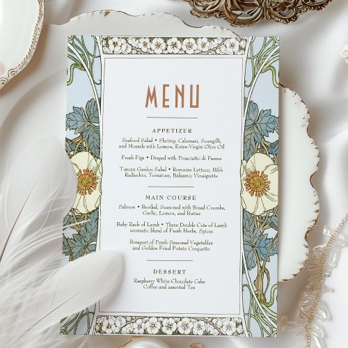 Menu Wedding Vintage Art Nouveau by Mucha Invitati Invitation