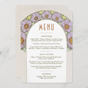 Menu Wedding Vintage Art Nouveau by Mucha Invitati Invitation