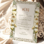 Menu Wedding Vintage Art Nouveau by Mucha Invitation<br><div class="desc">Menu Card in Art Nouveau style for your vintage-themed wedding by Alphonse Mucha in a floral, romantic, and whimsical design. Victorian flourishes complement classic art deco fonts. Please enter your custom information, and you're done. If you wish to change the design further, click the blue "Customize It" button. Thank you...</div>