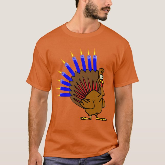 Menurkey Menorah Turkey T-Shirt (Front)