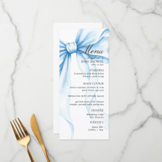 Menus for a modern baby shower.