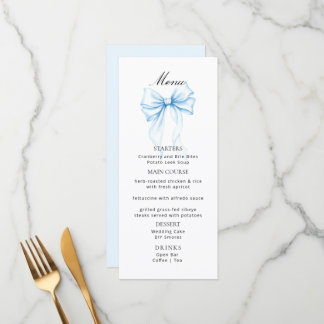 Menus for a modern baby shower.